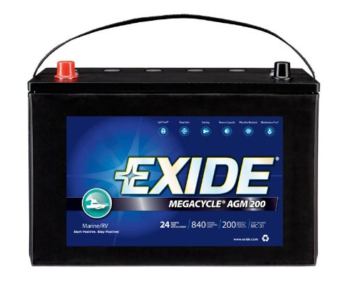 exide car battery review. Exide MC-31 MEGACYCLE AGM-200 Sealed Maintenance Free (AGM) Marine Battery