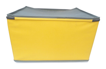 yellow storage box for keeping supplies 