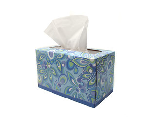 Isolated Blue Box of Tissues